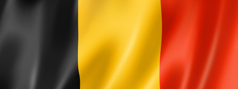 Belgium flag, three dimensional render, satin texture